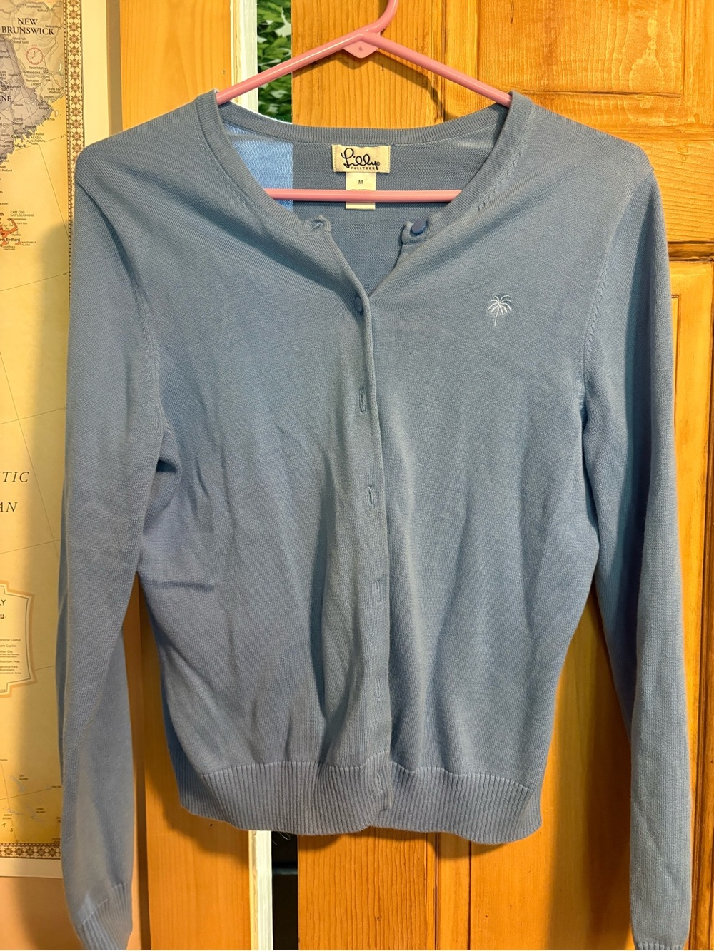 Lilly Pulitzer Powder Blue Button-Up Crew Cardigan